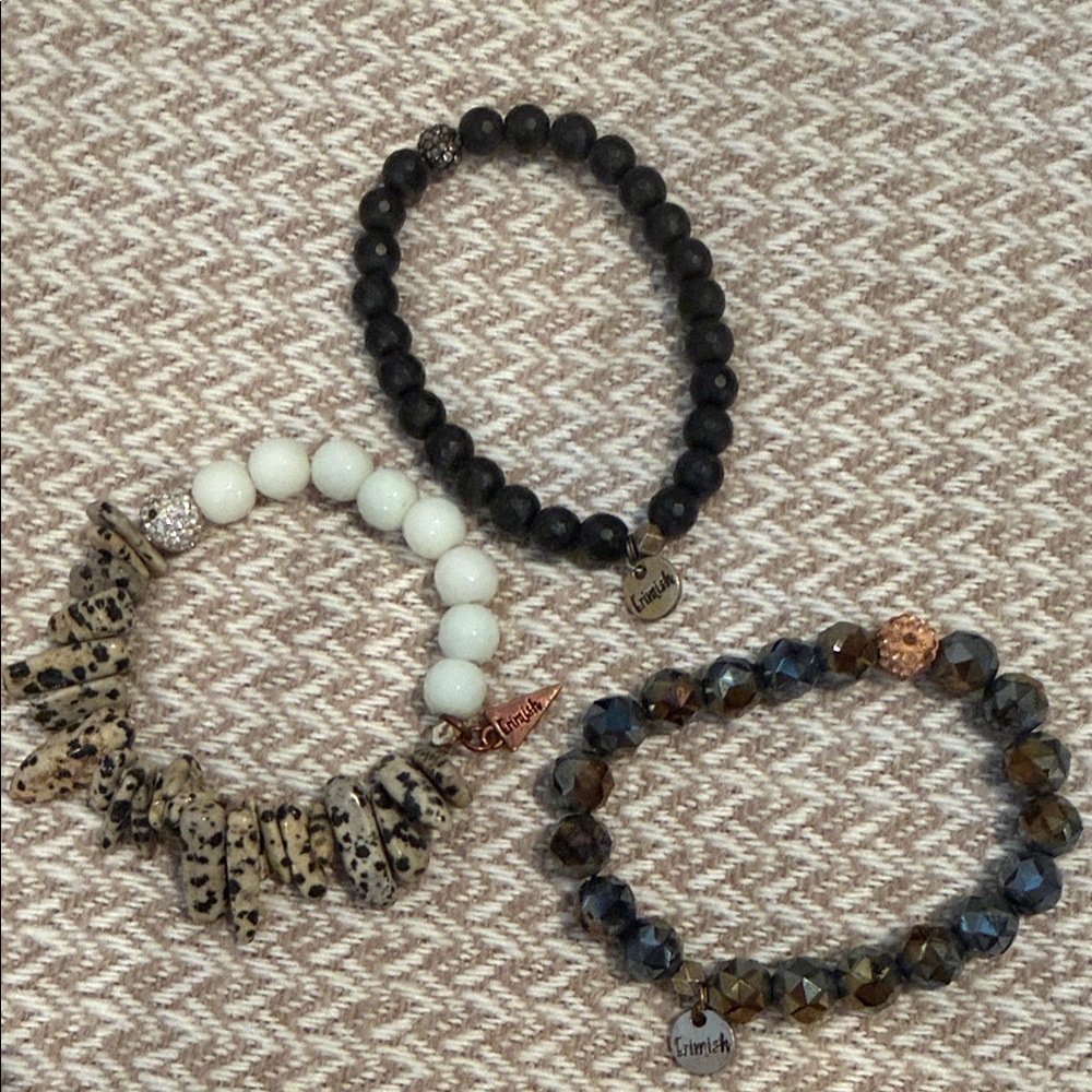 Erimish Black, White, and Brown Bracelet Trio